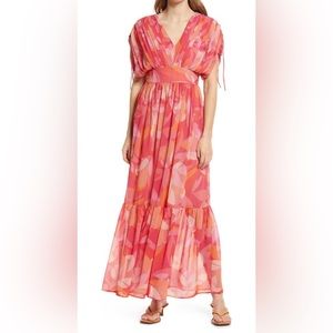 Pink and orange long dress